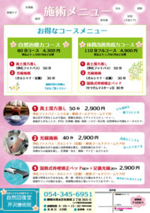 芹沢療術院様 チラシ 制作事例
